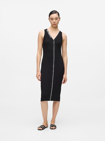 Karl Lagerfeld Πλεκτό φόρεμα ' Strickkleid mit Logo ' σε μαύρο: μπροστά