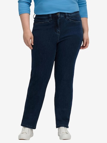 SHEEGO Slimfit Jeans i blå: forside