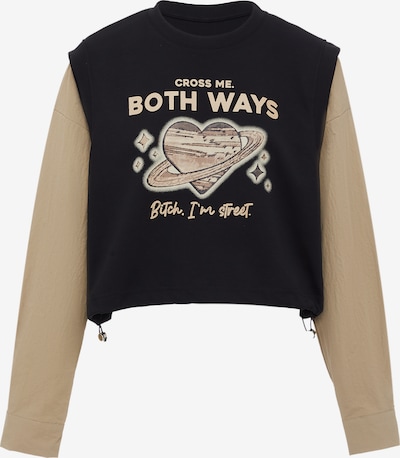 HOMEBASE Sweater majica u bež / pijesak / crna, Pregled proizvoda