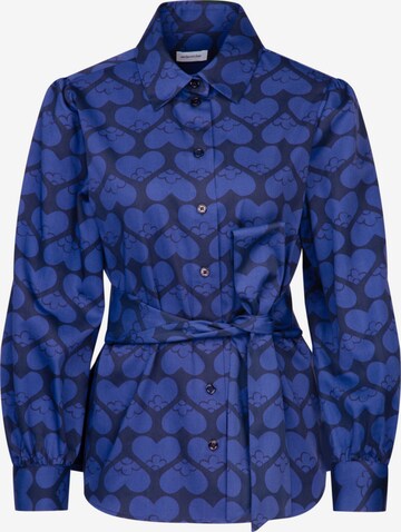 SEIDENSTICKER Blouse 'Schwarze Rose' in Blauw: voorkant