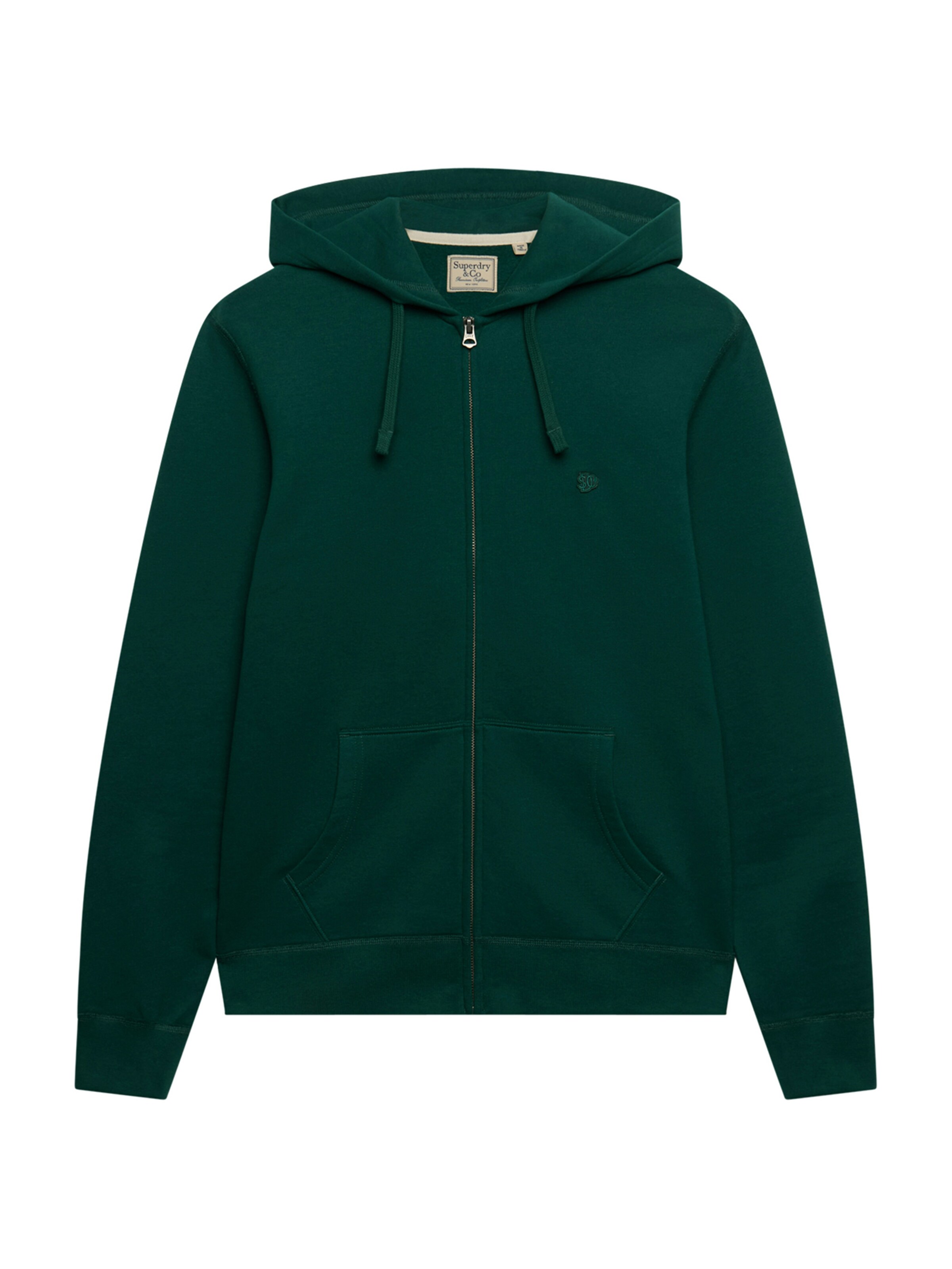 Superdry & Co Sweatjacka 'ESSENTIAL' i grön: framsida