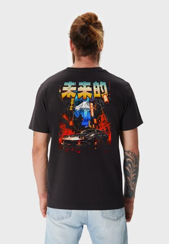Oldskull Shirt 'Asian City Nights Racing Car' in Black