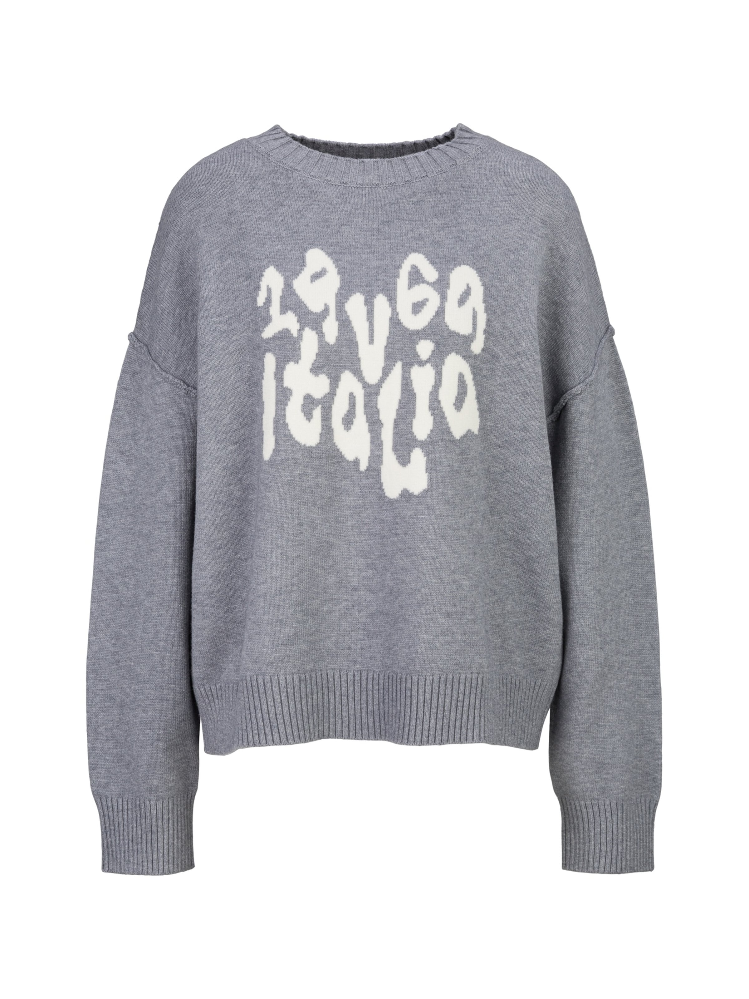 19V69 ITALIA Pullover in L in ecru / graumeliert, Produktansicht