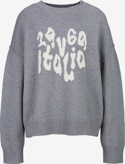 19V69 ITALIA Pullover in L in ecru / graumeliert, Produktansicht