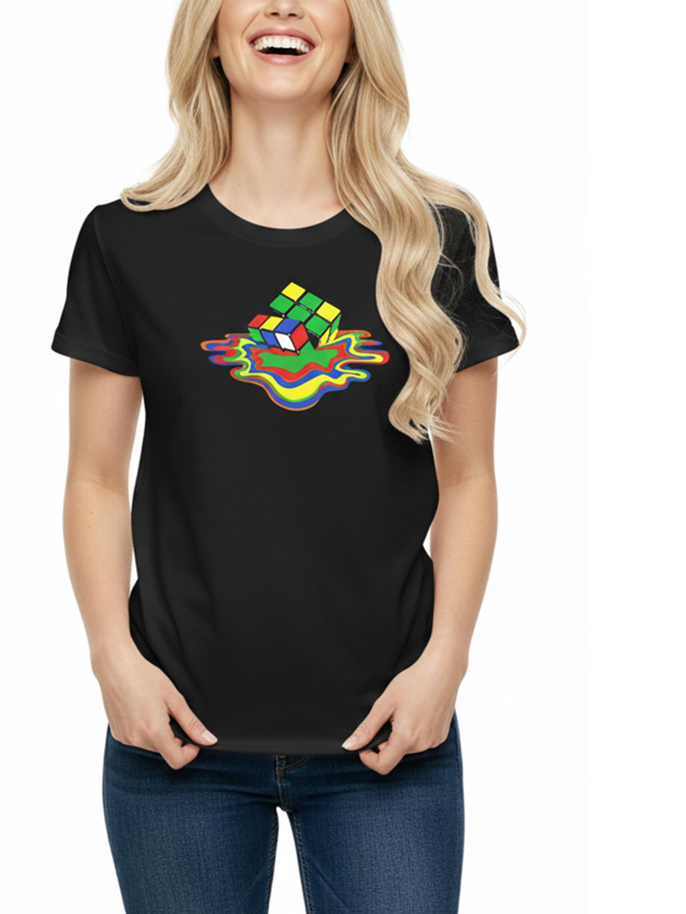 MAKAYA Shirt 'Zauberwürfel' in Black