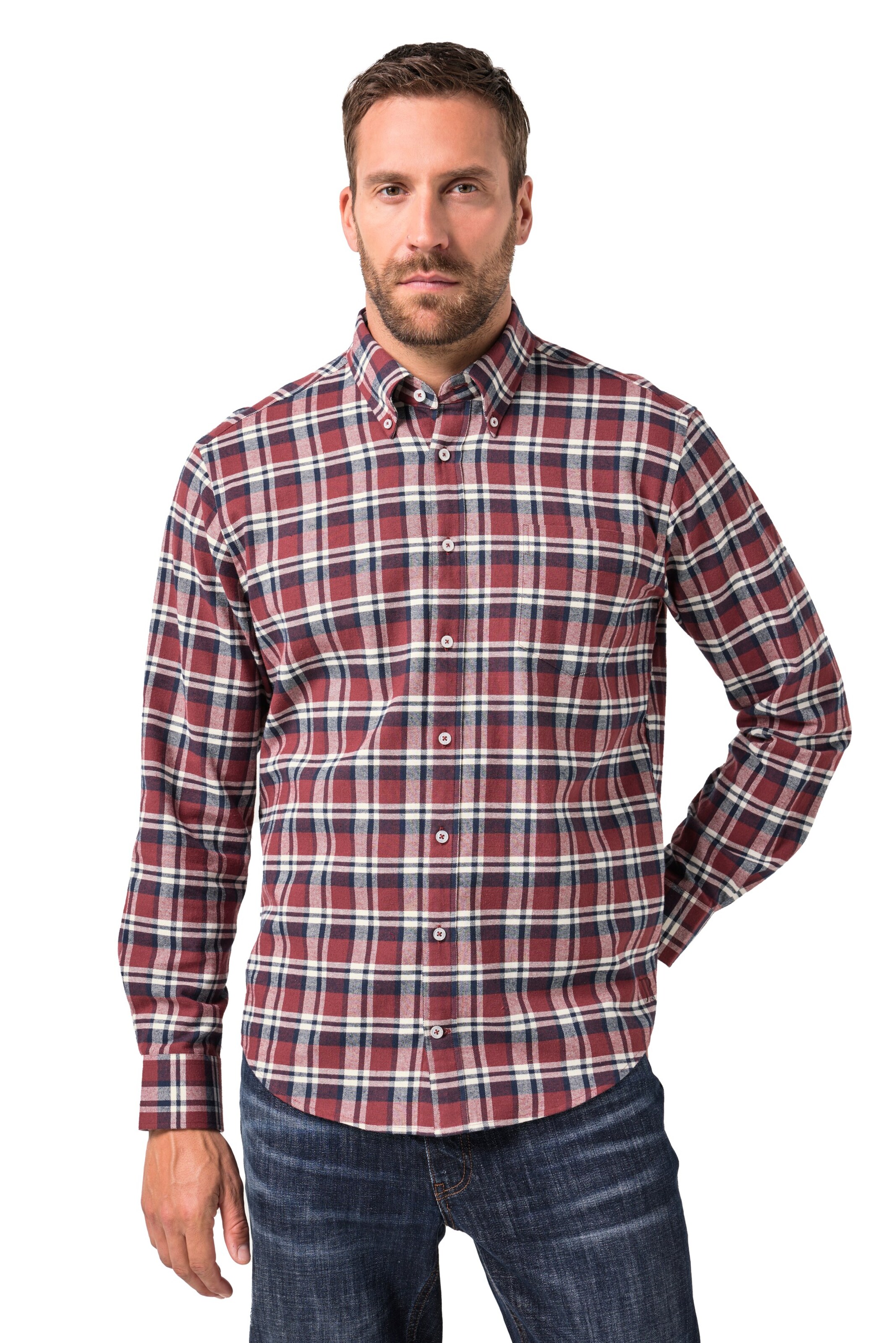 JP1880 Regular fit Button Up Shirt in Red: front