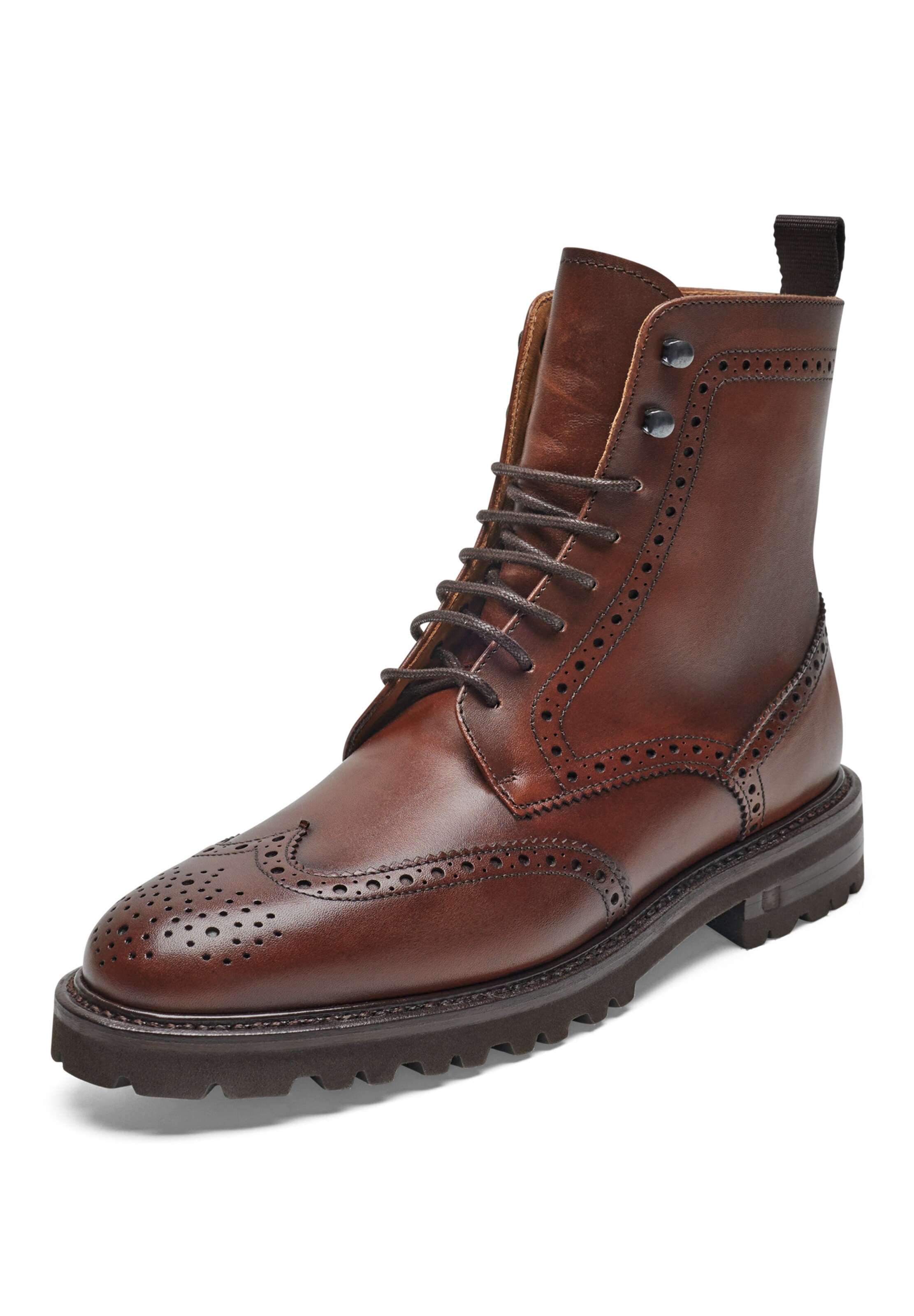 Henry Stevens Lace-up bootie 'Bonnie' in Brown: front