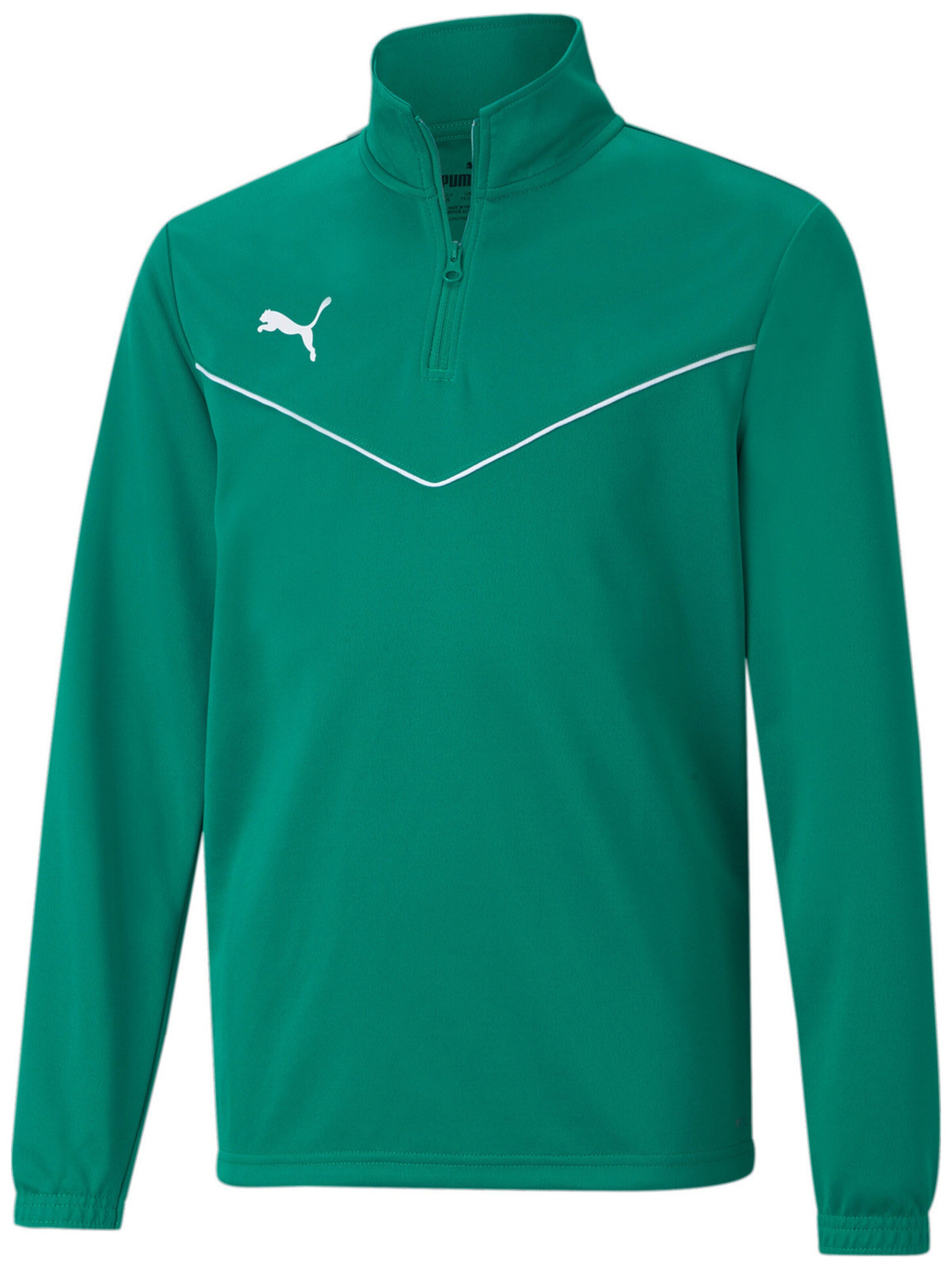 PUMA - Blusa 'Puma Teamrise 14 Zip Top Jr' en verde: frente