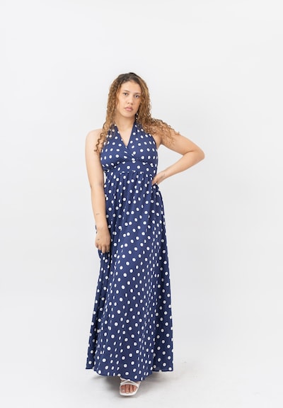 Elara Kleid in 34-42 in navy / weiß, Produktansicht
