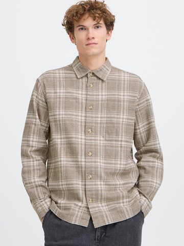 Casual Friday Regular fit Button Up Shirt 'CFLOTUS' in Brown: front