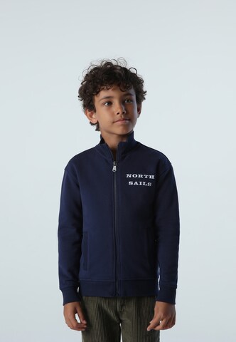 North Sails Zip-Up Hoodie in Blue: front