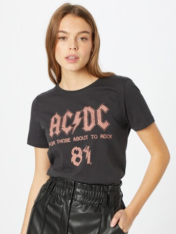 ONLY Shirt 'AC/DC LIFE TOUR' in Grijs: voorkant