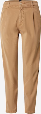 BOSSTapered Hlače s naborima 'Kerin' - bež boja: prednji dio