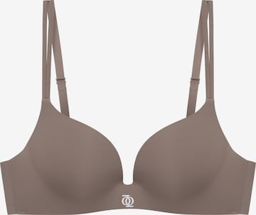 GOD SAVE QUEENS BH 'Second Skin Teardrop Push Up Bra' in Bruin: voorkant