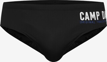 CAMP DAVID Board Shorts in Black: front