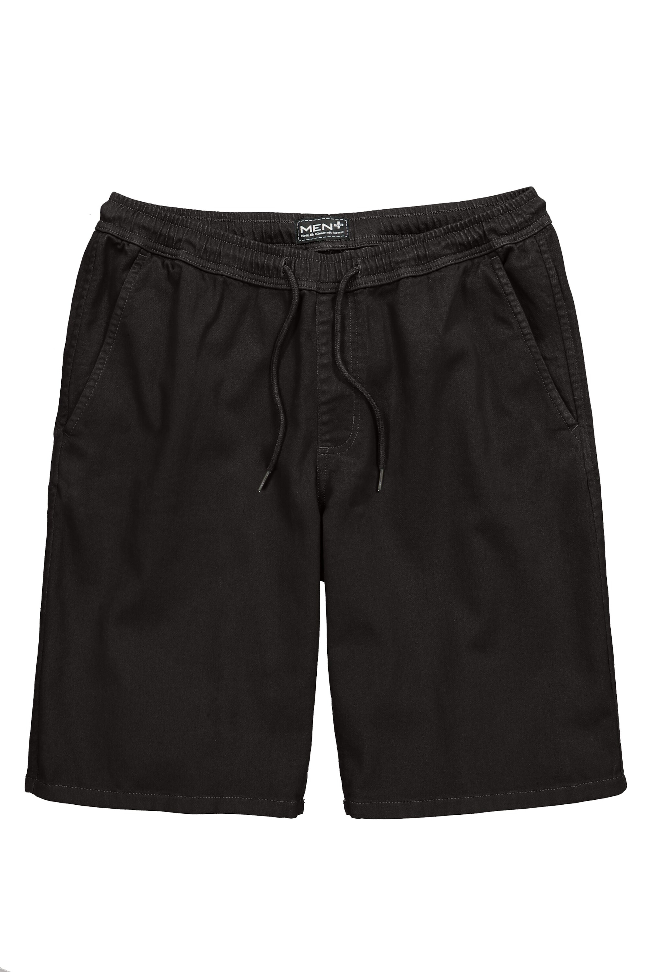 Men Plus Trousers 'Bermuda' in Black: front