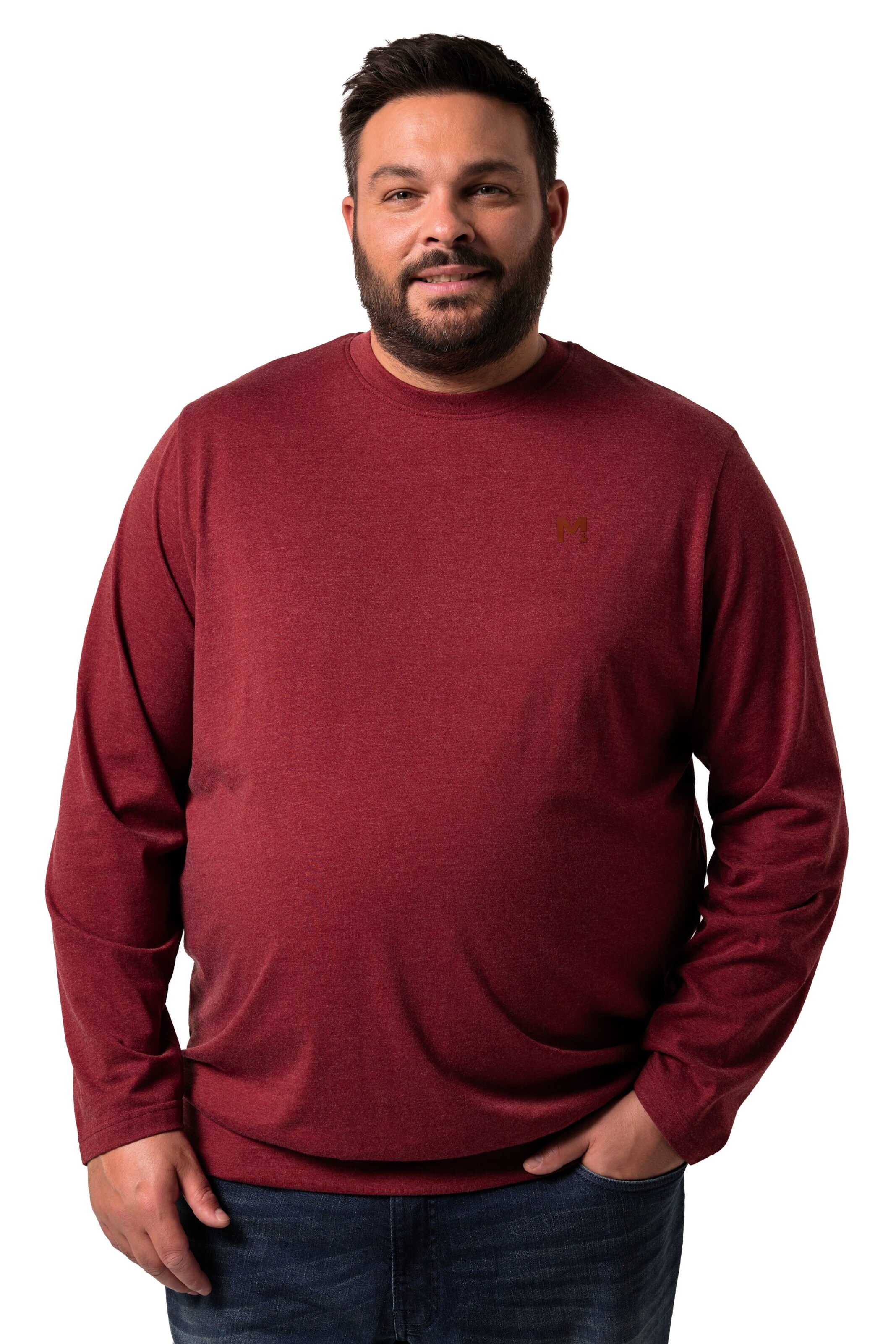 Men Plus Shirt in Bruin: voorkant