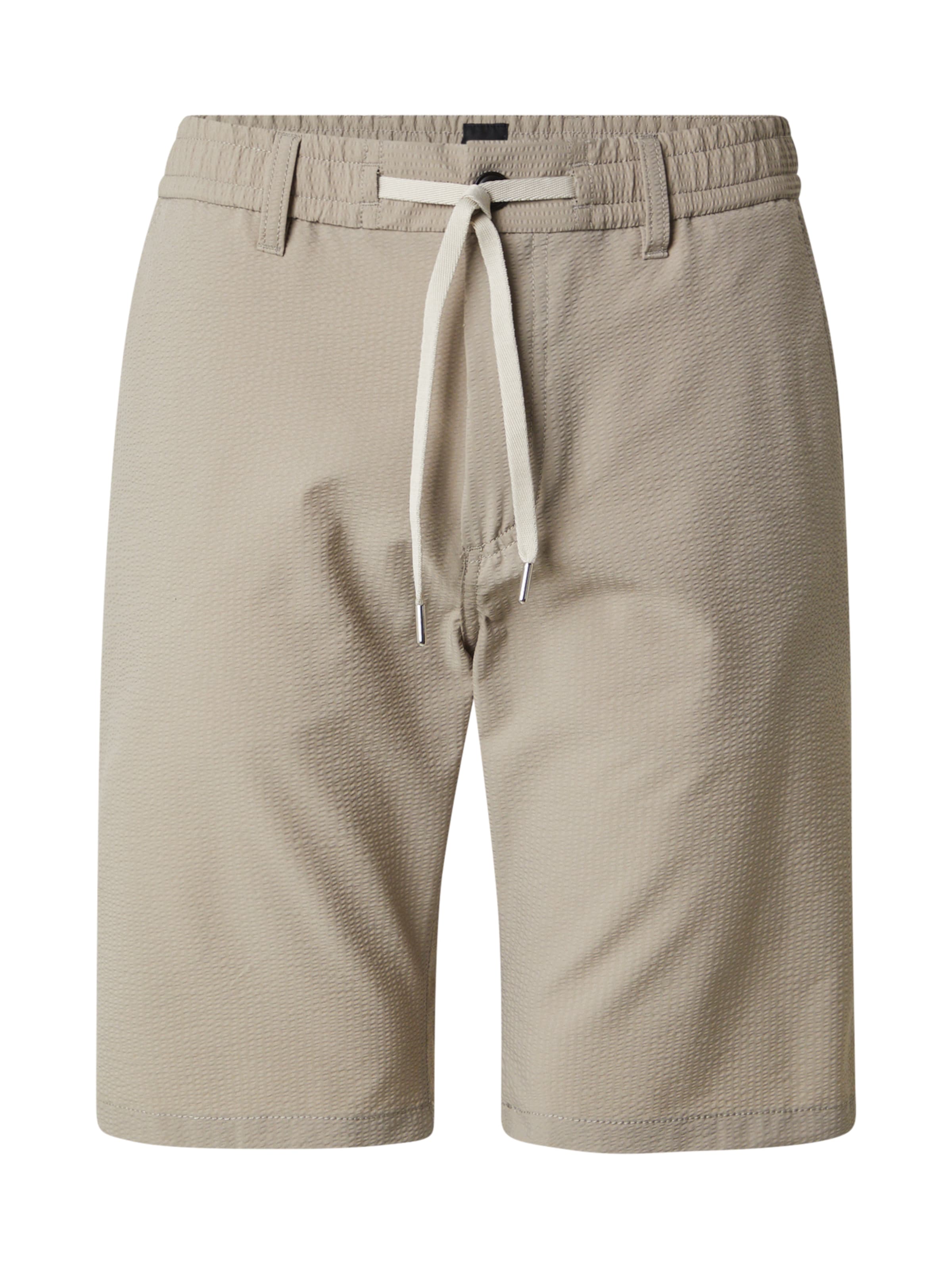 BOSS regular Lærredsbukser i beige: forside