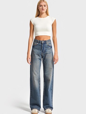 IT'S BASIC Regular Jeans 'Straight Mid Rise Jeans' in Blauw