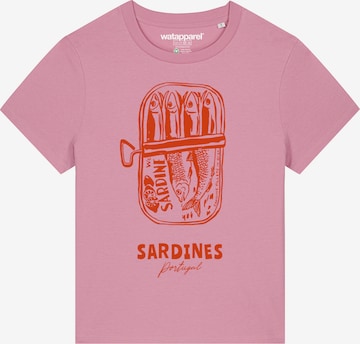 T-shirt 'Sardines Portugal' Watapparel en rose : devant
