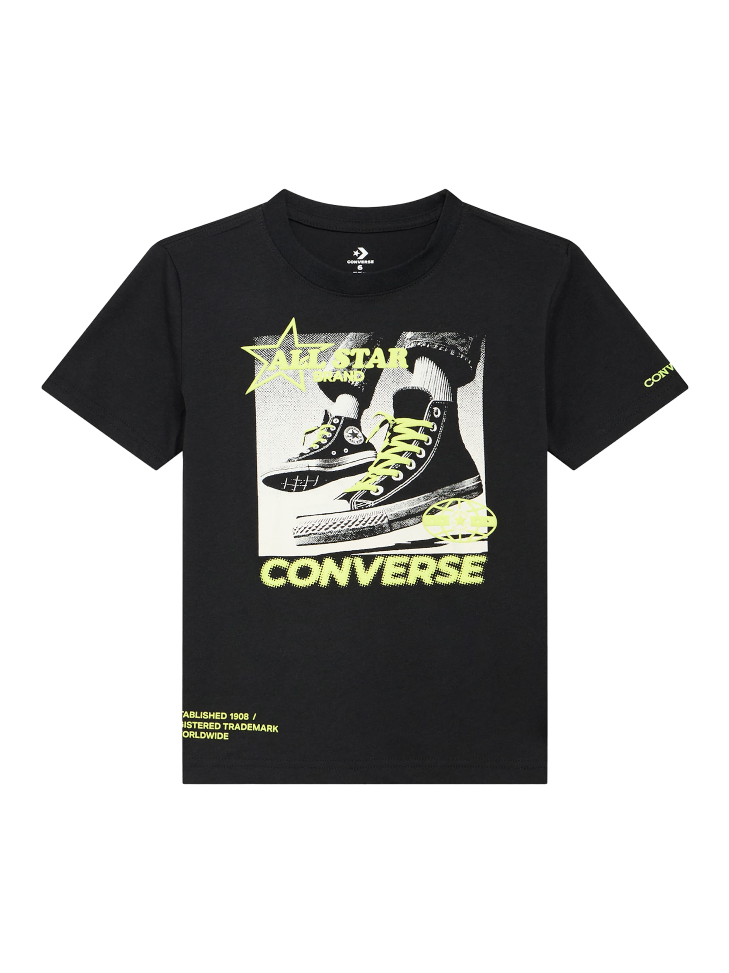 CONVERSE Shirt 'PHOTO REAL CNV SNKR' in Black: front