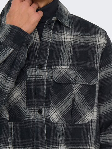 Only & Sons Regular fit Overhemd 'ONSCEDRIC' in Grijs
