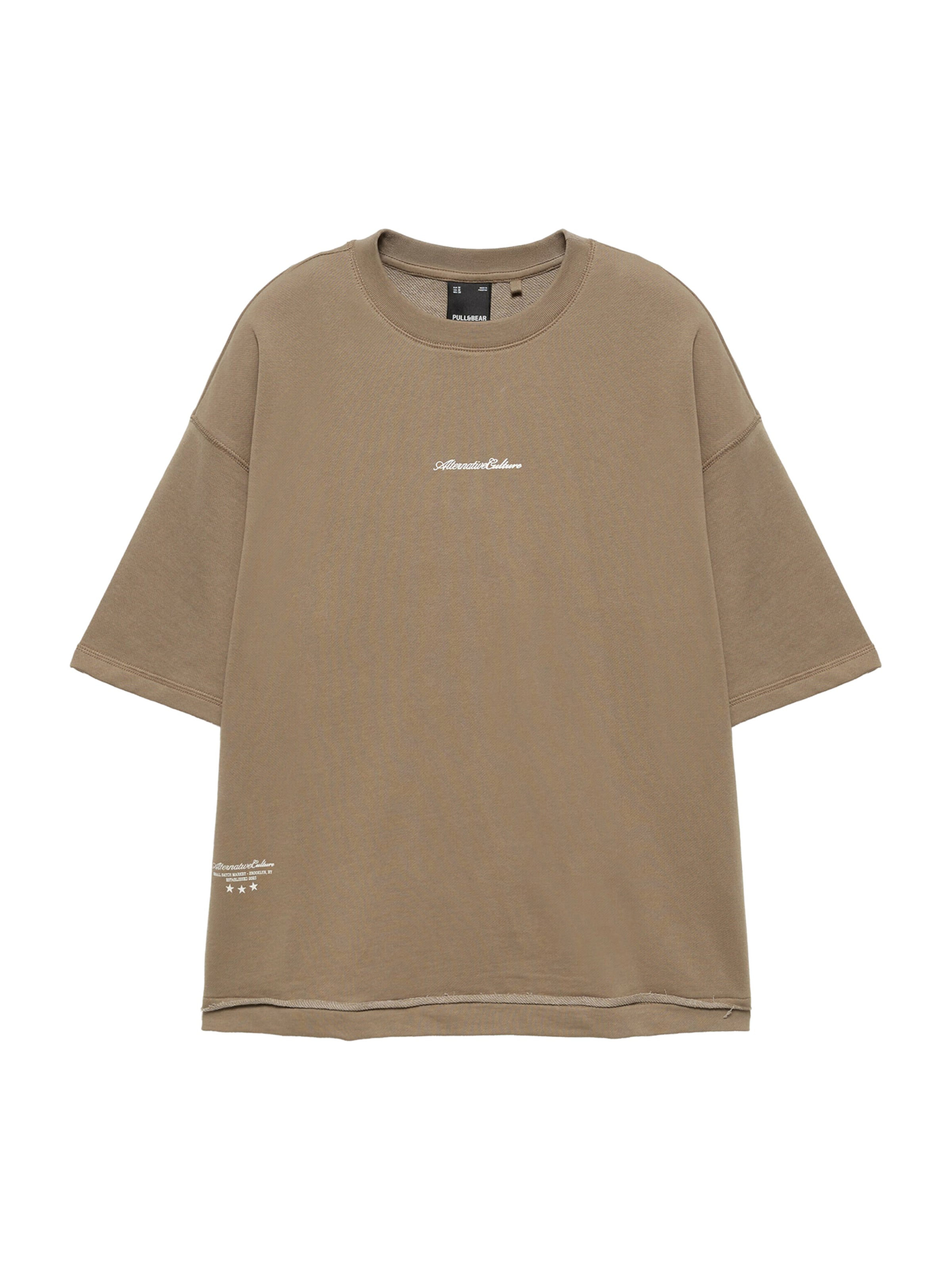 Pull&Bear T-Shirt en XS en moka / blanc, Vue avec produit