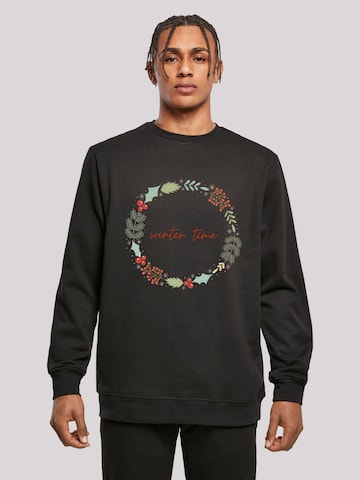 F4NT4STIC Sweatshirt 'Winter Time' in Zwart: voorkant