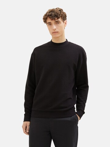 TOM TAILOR DENIMSweater majica - crna boja: prednji dio