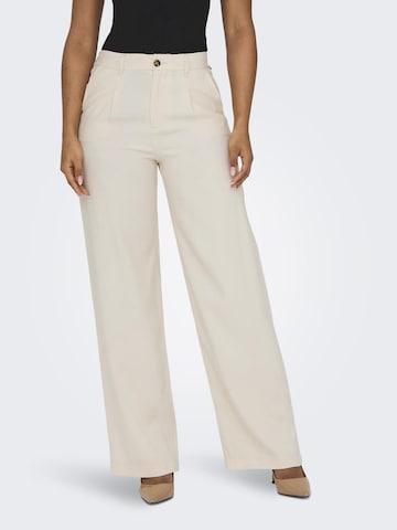 ONLY Wide leg Pleat-Front Pants 'Aris' in Beige: front