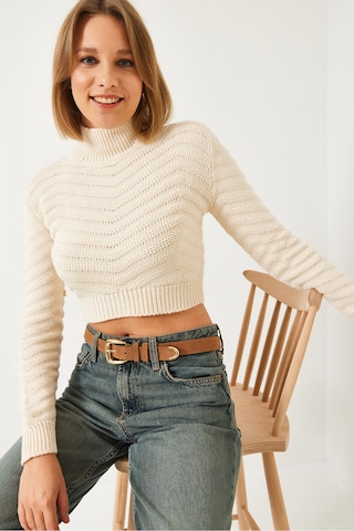 Pullover di Bianco Lucci in beige: frontale