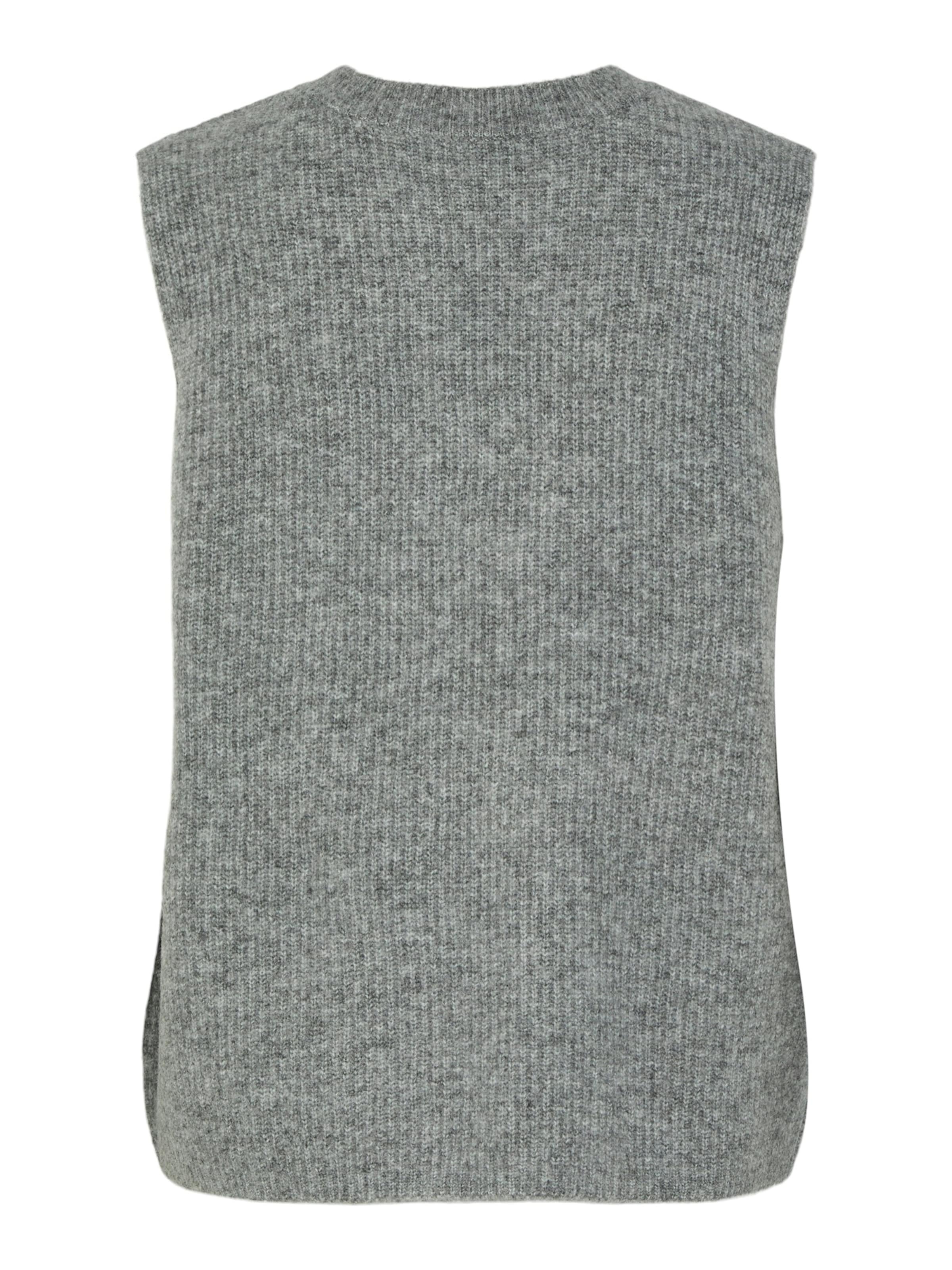PIECES Knitted Vest 'PCSilly' in Grey
