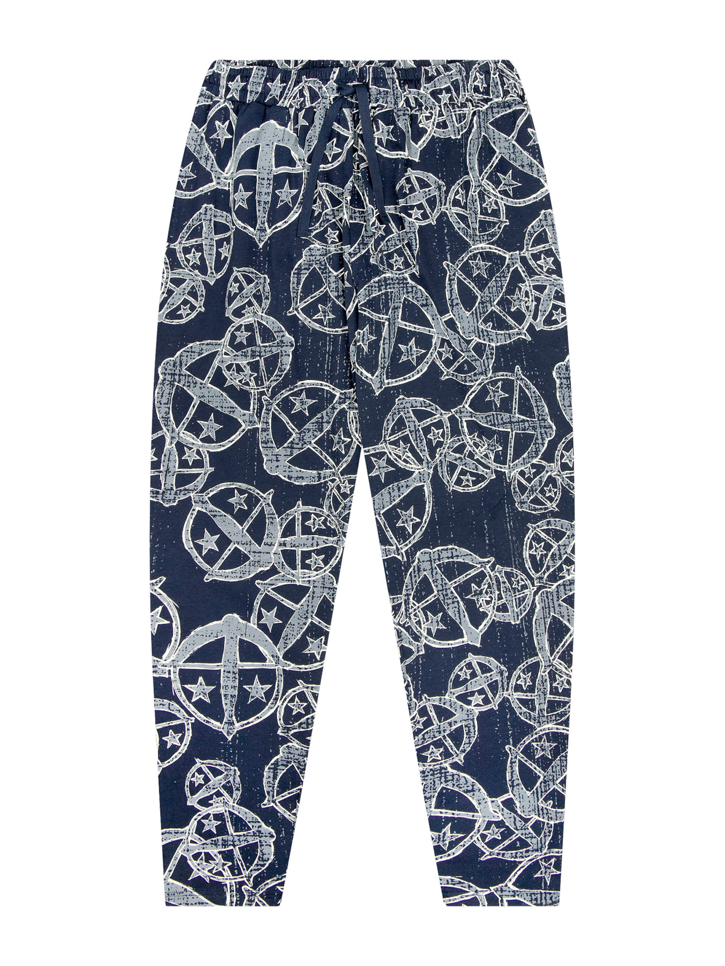 SCHIESSER Pyjamabroek ' SCHIESSER 150 YEARS ' in Blauw: voorkant
