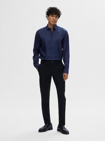SELECTED Slim fit Button Up Shirt 'SLHMark' in Blue