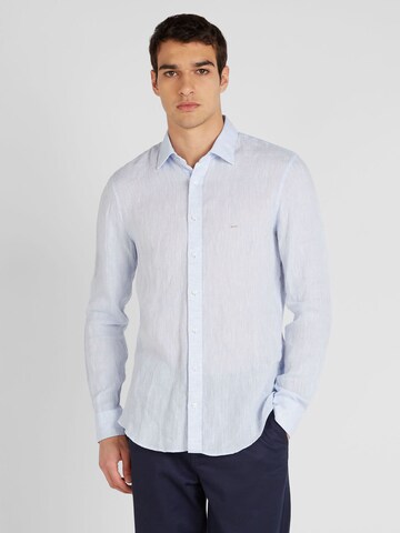 Michael Kors Slim fit Overhemd in Blauw: voorkant