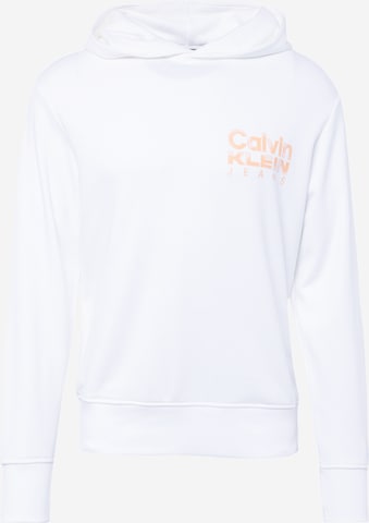 Sweat-shirt Calvin Klein Jeans en blanc : devant