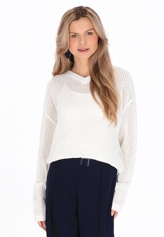 Pull-over Usha en blanc : devant