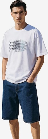 LTB Jeans Shirt 'LTB Jeans Herren-T-Shirt mit Aufdruck' in White: front