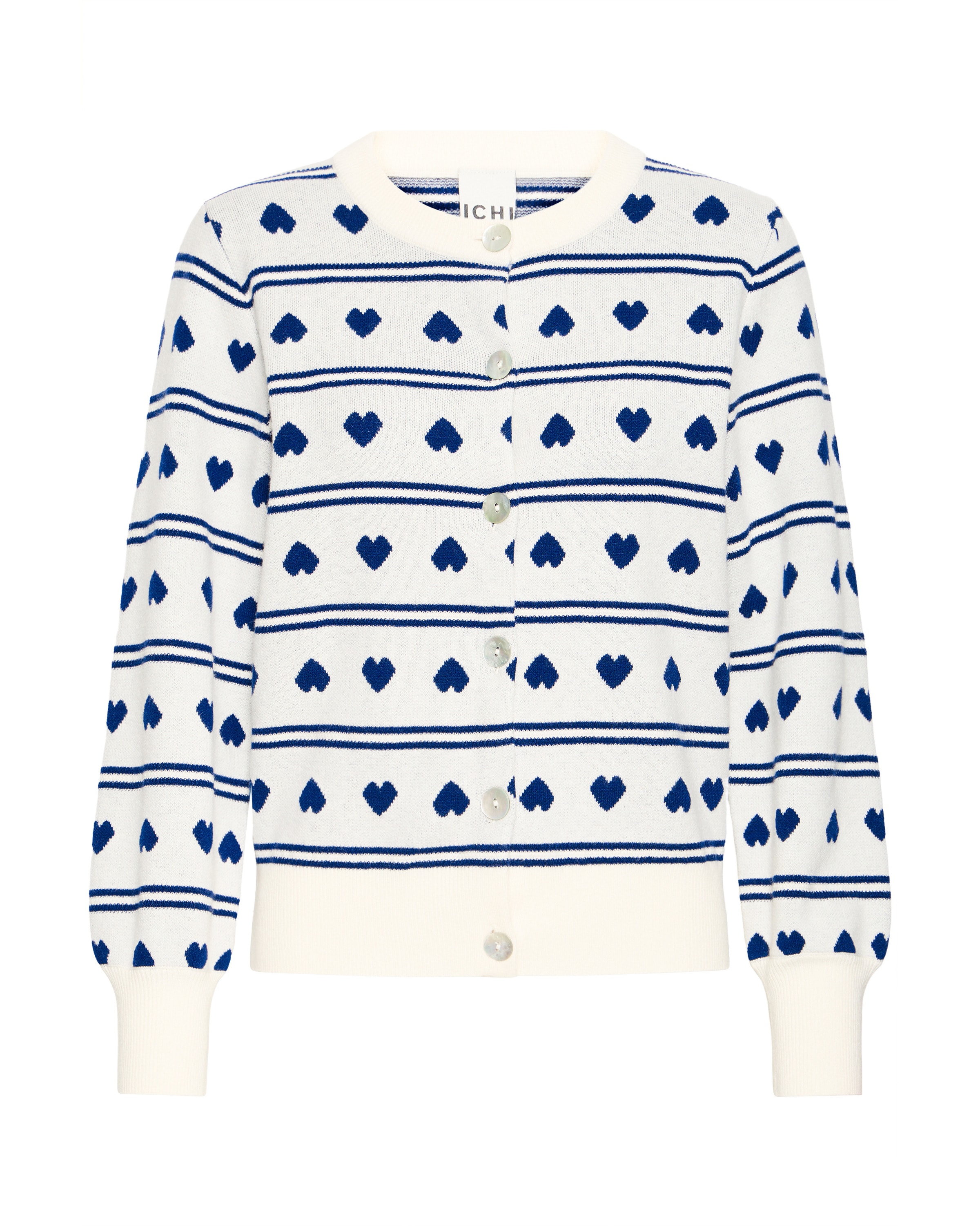 ICHI Knit Cardigan 'BRIELLE' in Blue / White, Item view