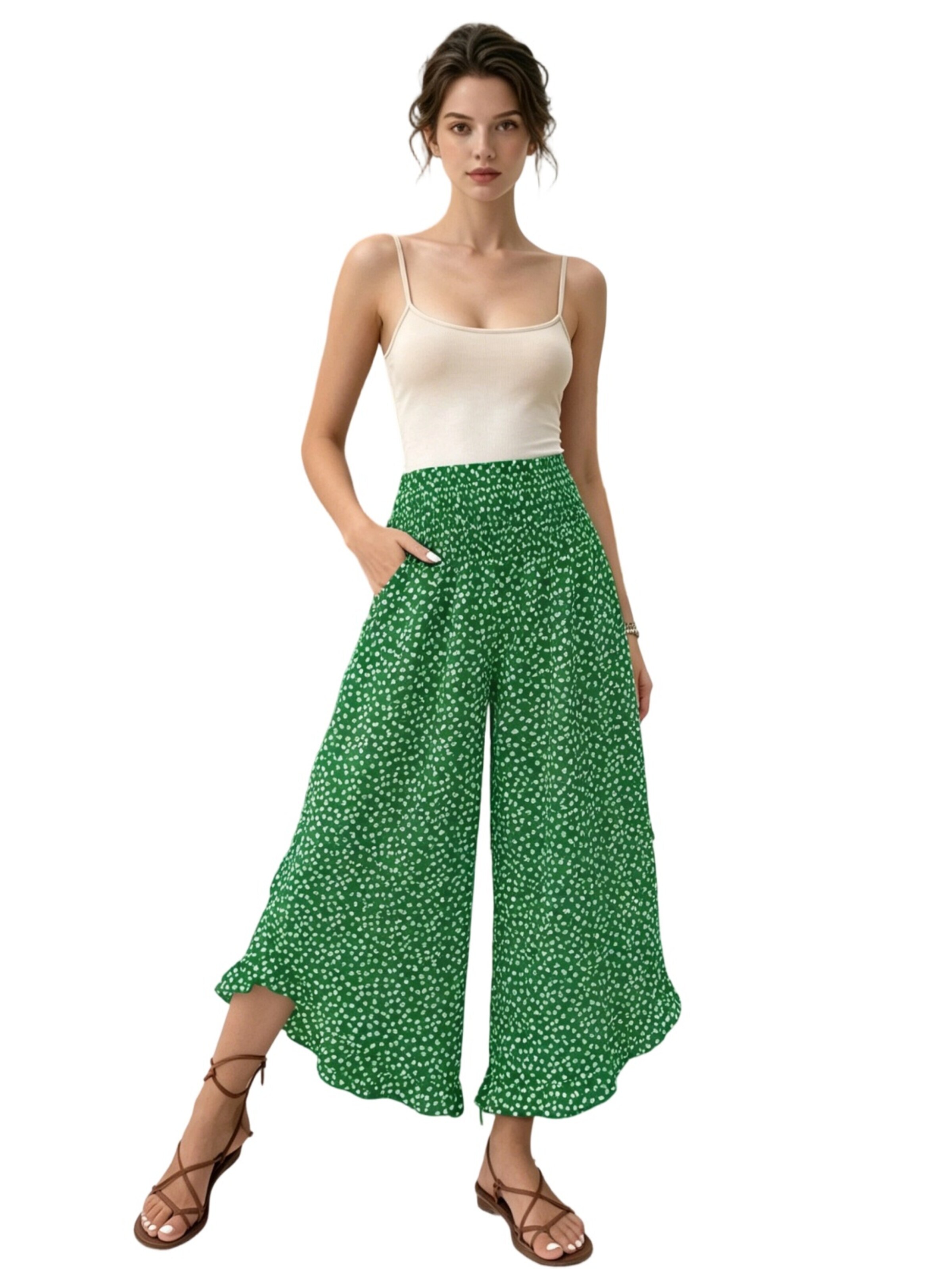 Yesfashion Lużny krój Jeansy w kolorze zielony