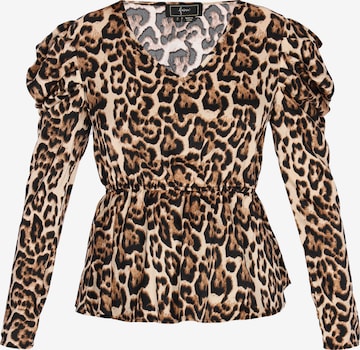 faina - Blusa 'Festive' en marrón: frente