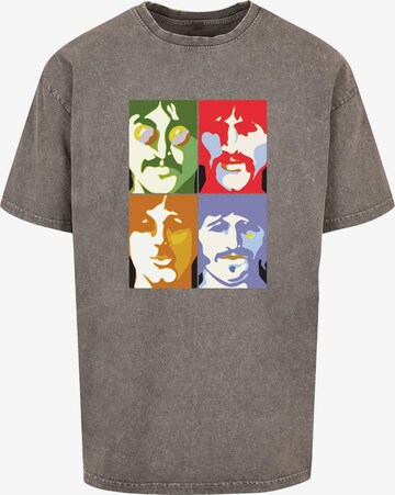 Merchcode Shirt 'Beatles -  Color Heads' in Grijs: voorkant