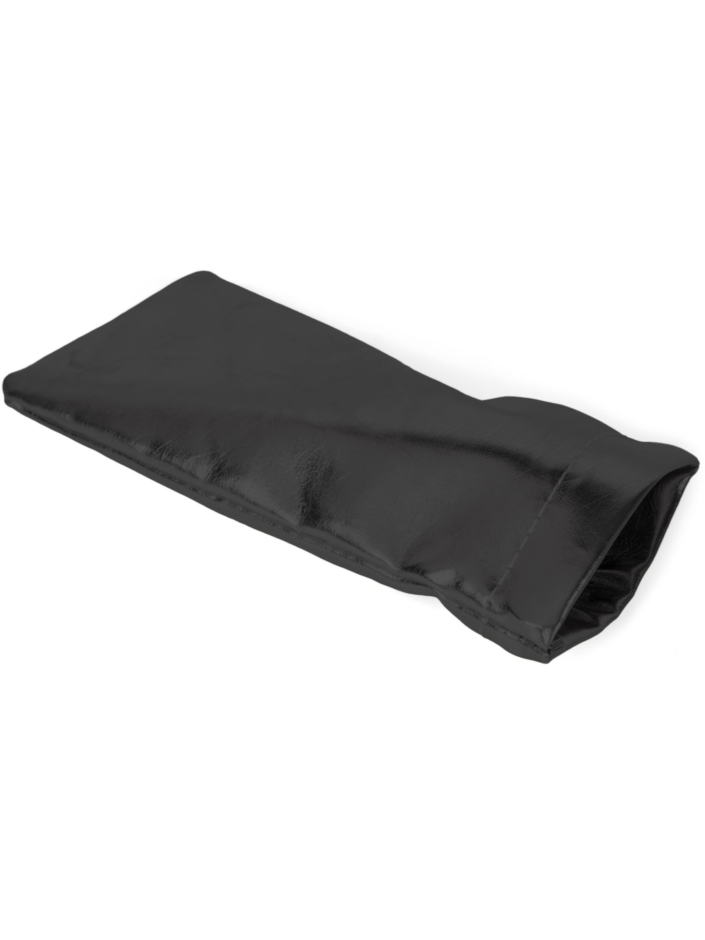 styleBREAKER Etui 'Brillenetui Metallic mit Putztuch'‌‌‌‌‌ in Schwarz: Vorderseite