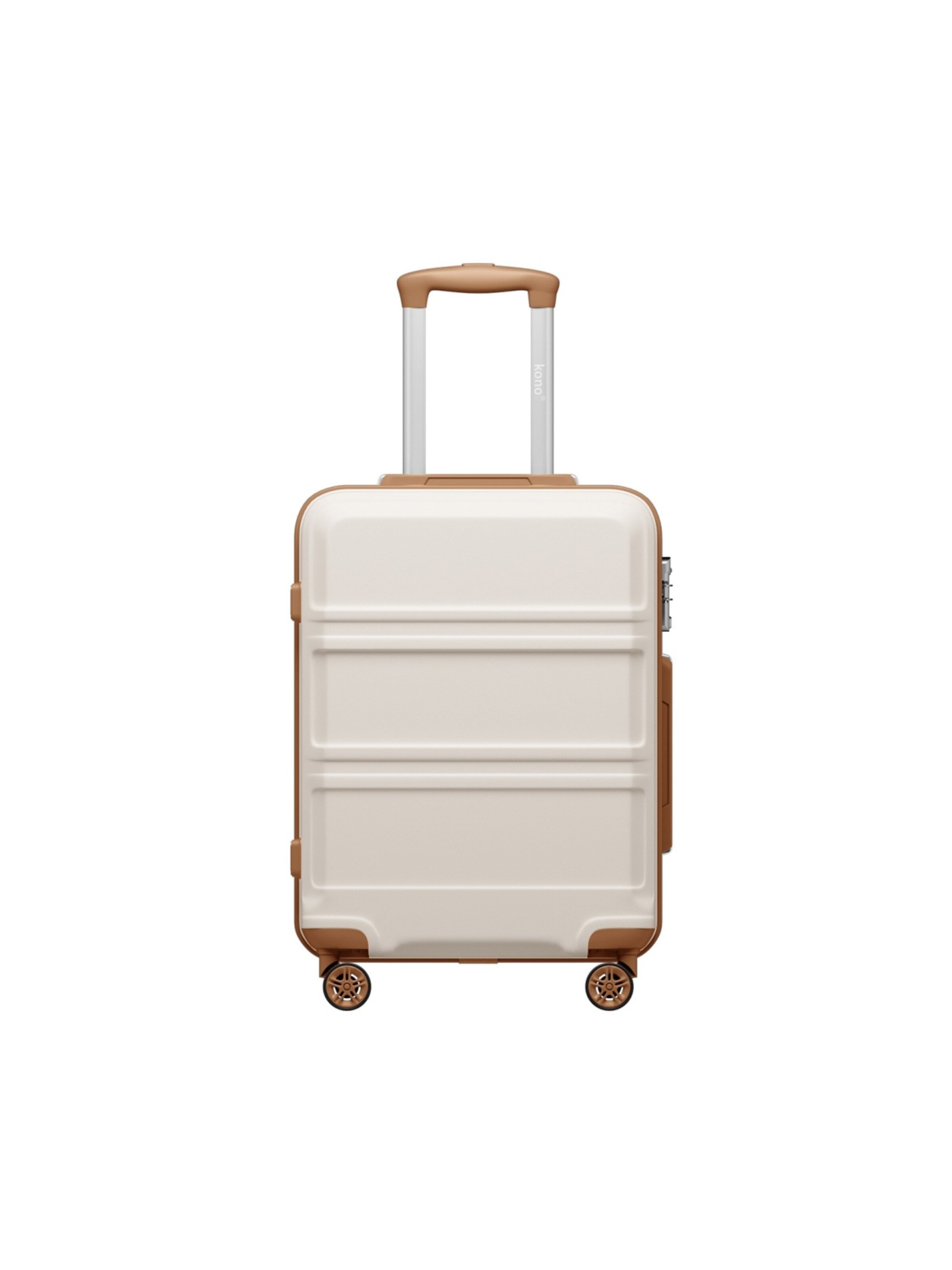 Kono Cart 'Hartschalenkoffer 20 Zoll, Maße 55,00 × 40,00 × 20,00 cm, stabiler Handgepäck Reisekoffer mit 4 Rollen' in Brown: front