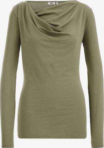 T-shirt WE Fashion en vert : devant