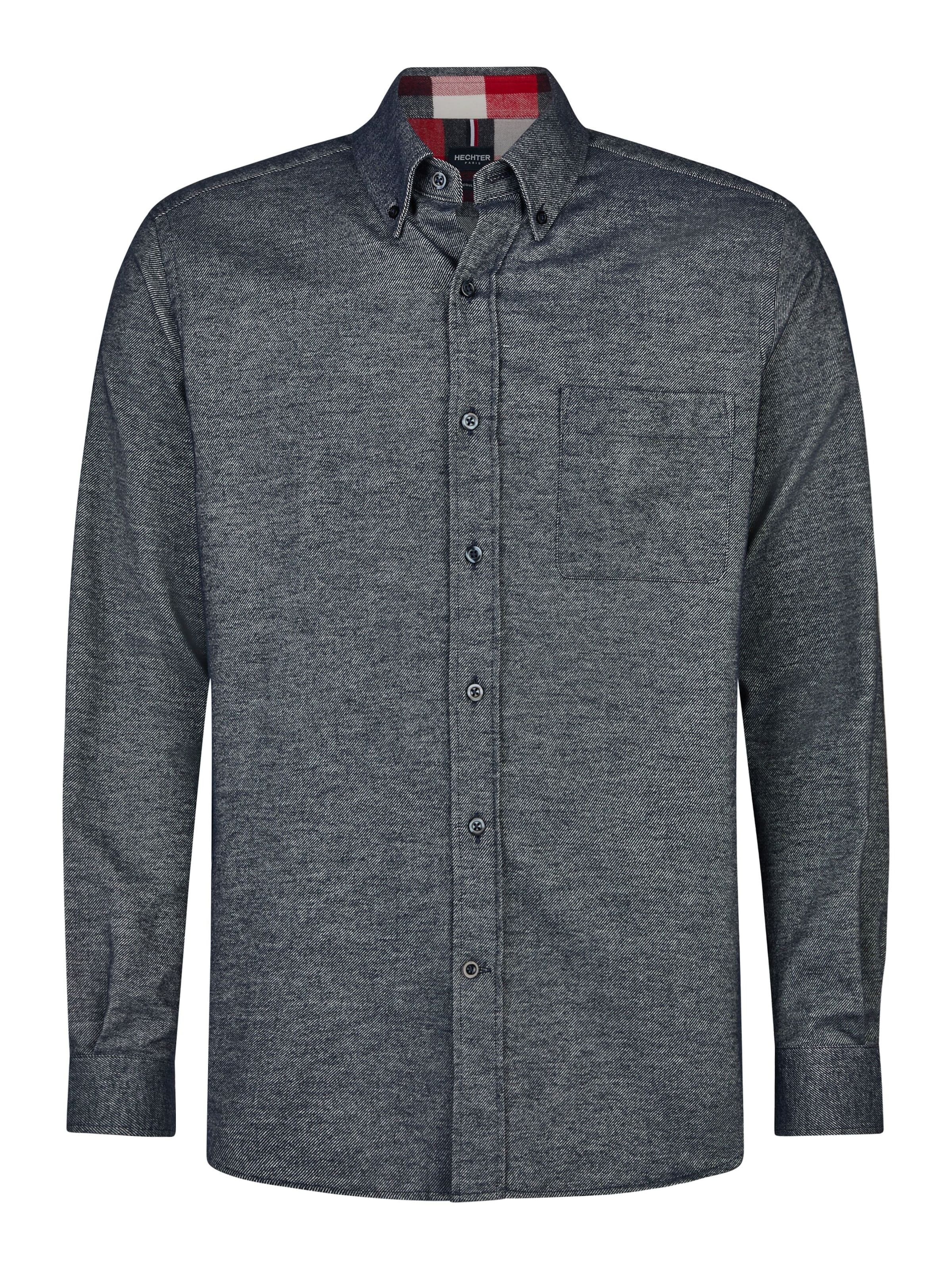 HECHTER PARIS Regular fit Button Up Shirt in Grey: front
