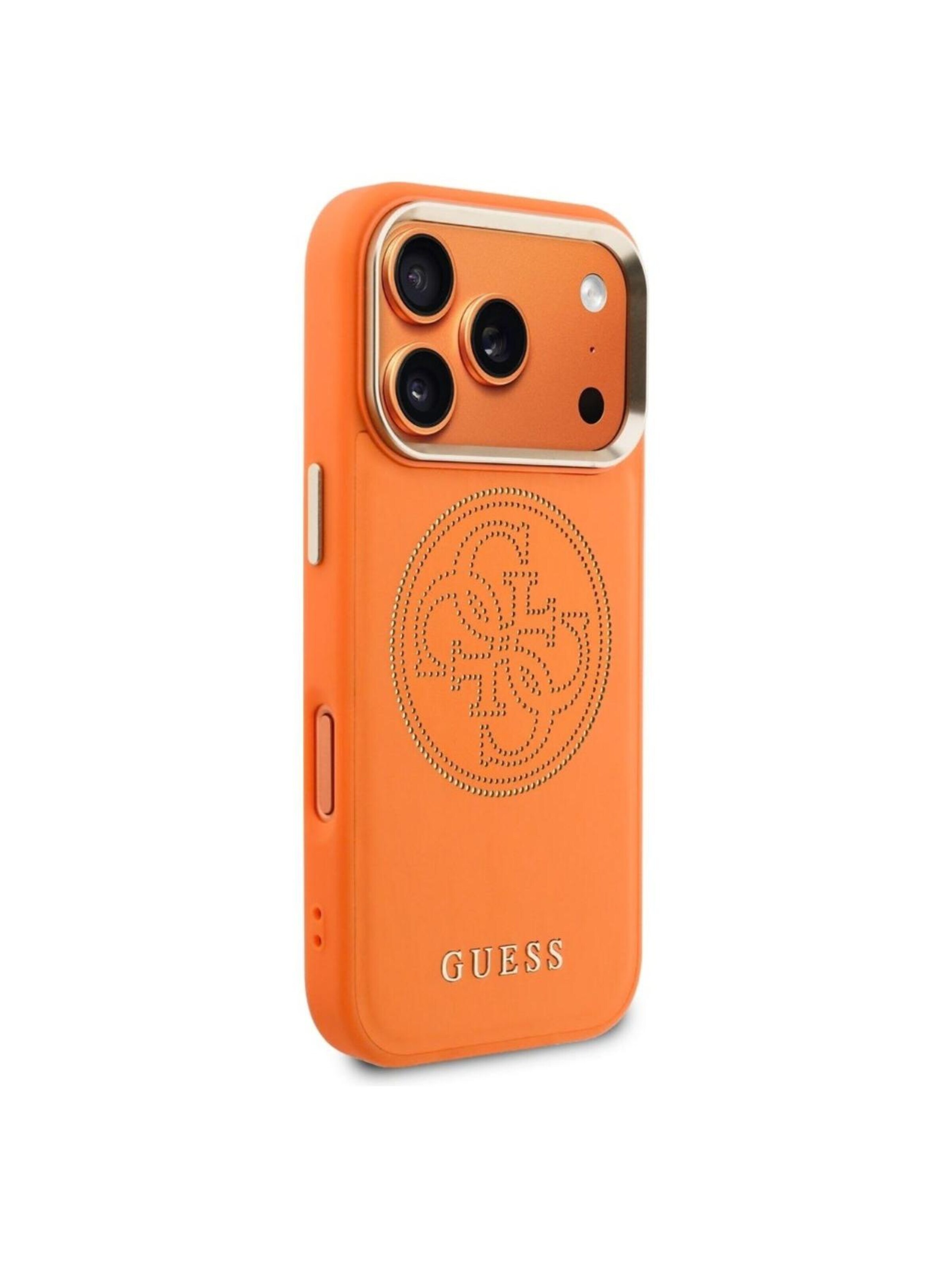 GUESS Smartphonehoesje 'Guess Perforated 4G MagSafe for iPhone 18 Pro Max / iPhone 17 Pro Max' in Oranje