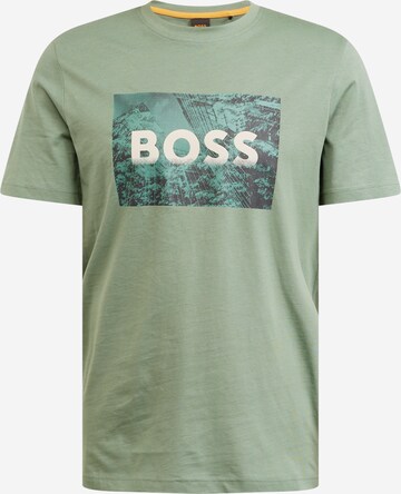 T-Shirt 'Building' BOSS en vert : devant