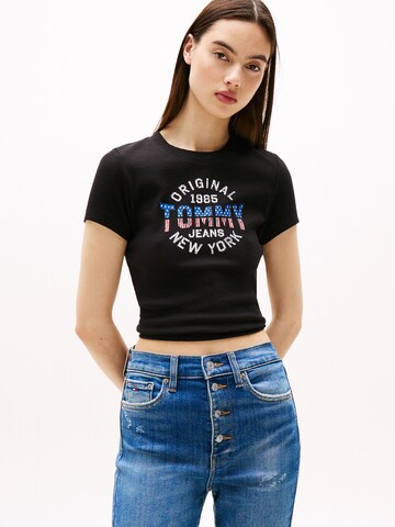 Tommy Jeans - Camisa 'New York' em preto: frente