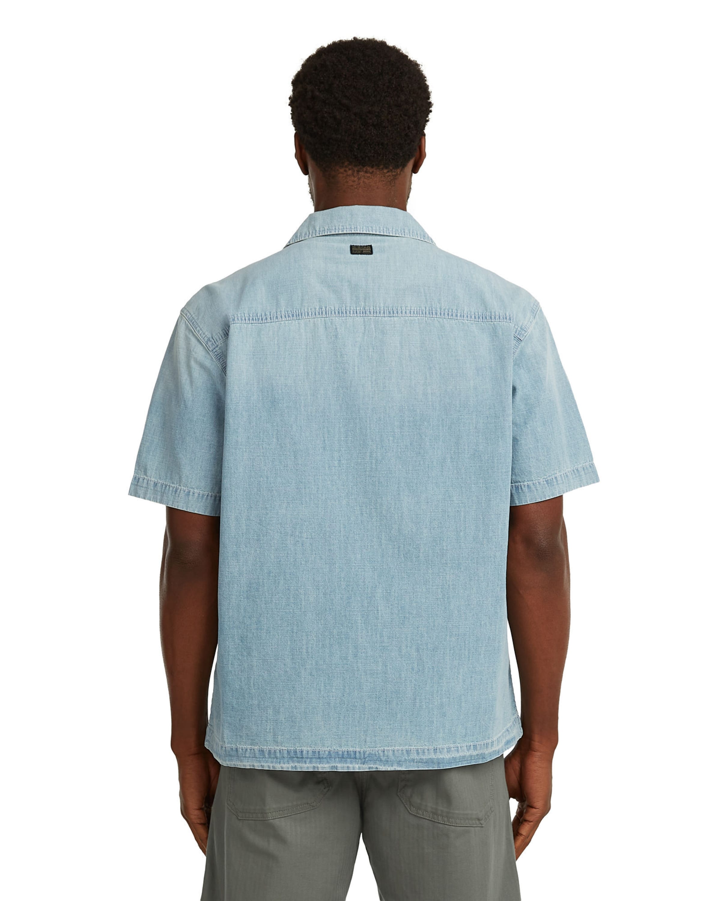 Coupe regular Chemise business 'Bowling 2-Pocket Shirt' G-STAR en bleu